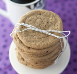 Coffee-flavored brown sugar cookies are crispy on the outside and chewy on the inside. Coffee lovers will love these for dessert!