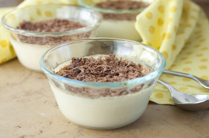 Creamy baked vanilla custard that only takes 5 minutes to prepare before baking in the oven. Great dessert recipe!