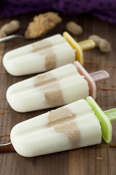 A healthy recipe for Peanut Butter Honey Greek Yogurt Pops for an easy summer  for breakfast, snack, or dessert.