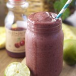 Creamy, refreshing, and made with fresh cherry juice, this Cherry Coconut Lime Smoothie recipe will hit the spot any day of the year!
