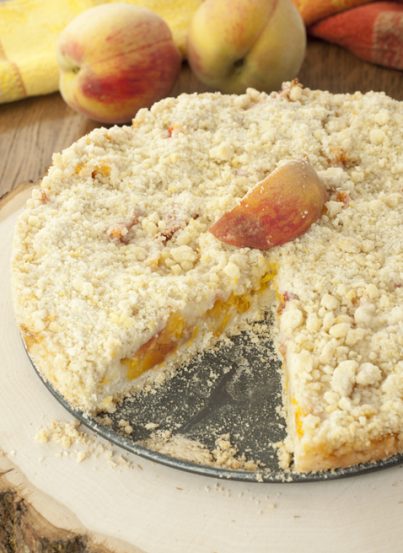 Italian Fresh Peach Crumb Cake recipe is a quick, crowd-pleasing dessert with typically on-hand ingredients. It's a great way to use up those fresh peaches!