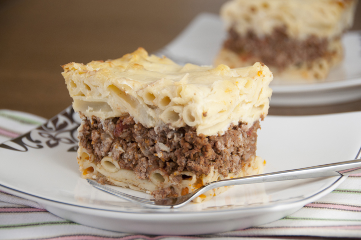 Layers of comfort food are baked to perfection in this Pastitsio, or Greek lasagna, recipe.