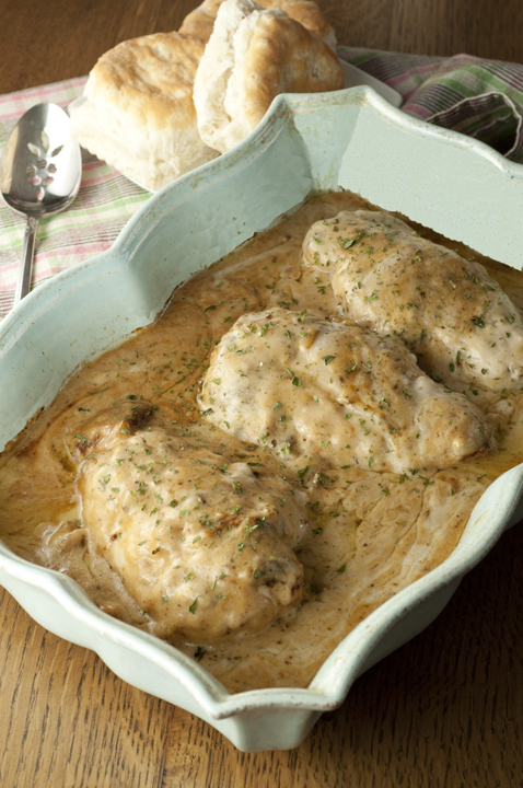 Baked Buttermilk Chicken recipe is southern cooking at it's best.  This creamy chicken dish will be great to serve to your family or supper guests.