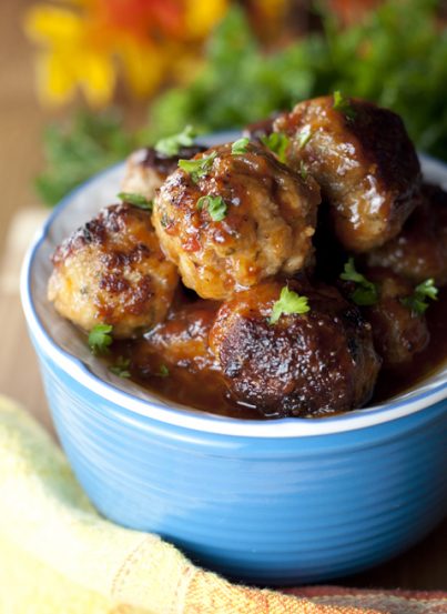 Brown Sugar Glazed Pork Meatballs serve as a party appetizer recipe or main course served over rice. With the sweet brown sugar BBQ glaze, these will disappear in no time at all!