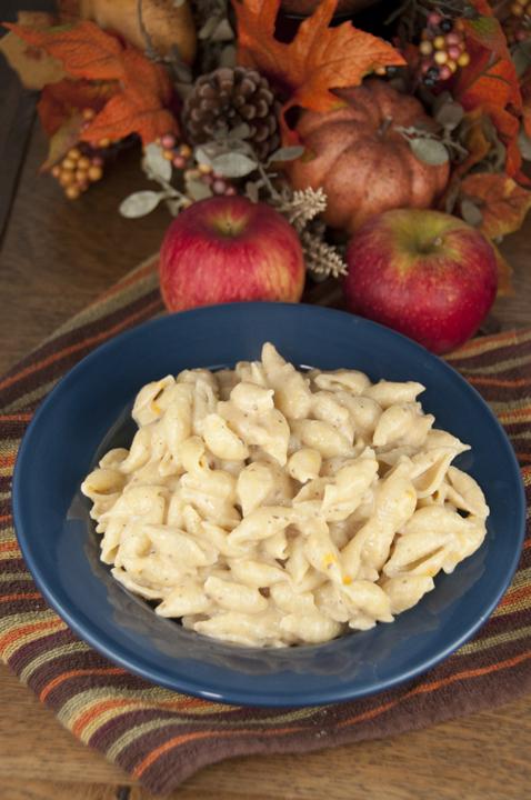 Creamy Macaroni and Cheese recipe made with stove top apple butter and Cabot cheese that is a great side dish for Thanksgiving for Christmas.