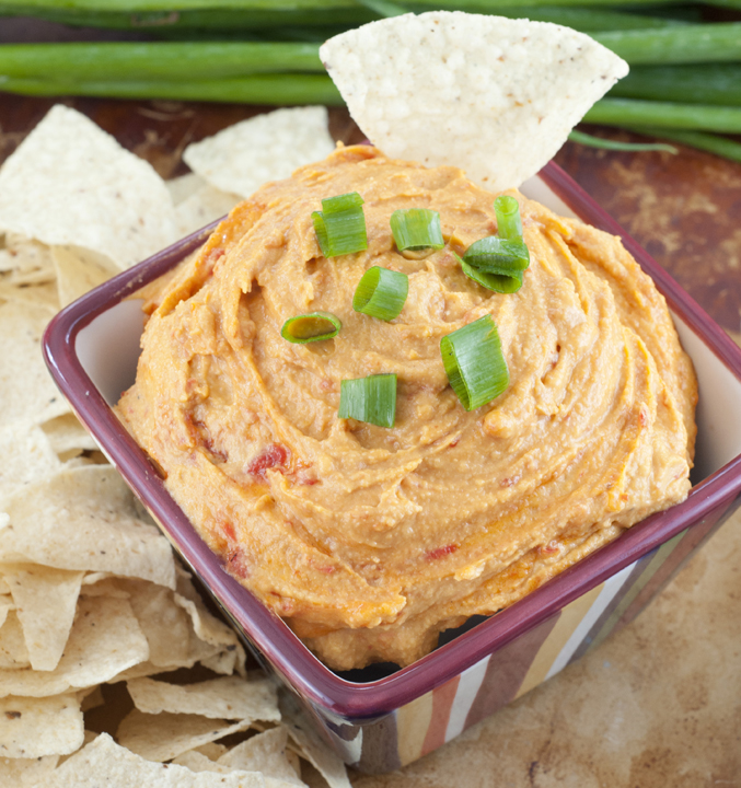 Easy Creamy Red Pepper Cashew Dip recipe contains no dairy and no meat for a great, healthy appetizer!