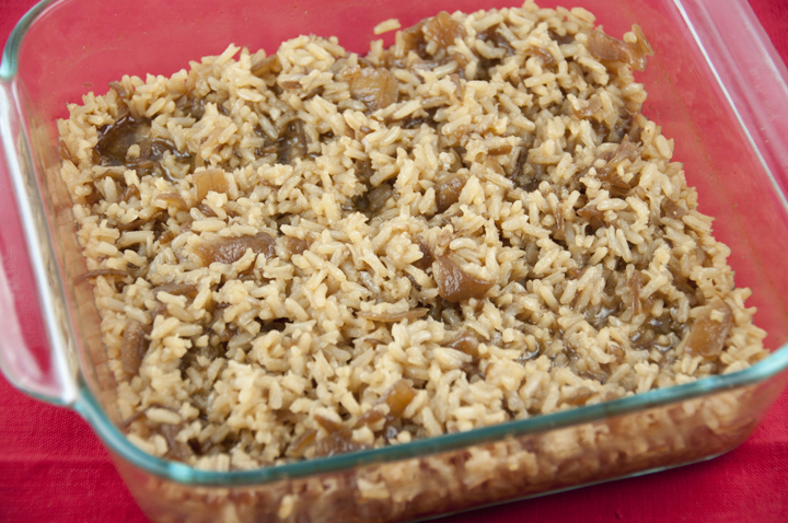 French Onion Rice Bake Wishes And Dishes