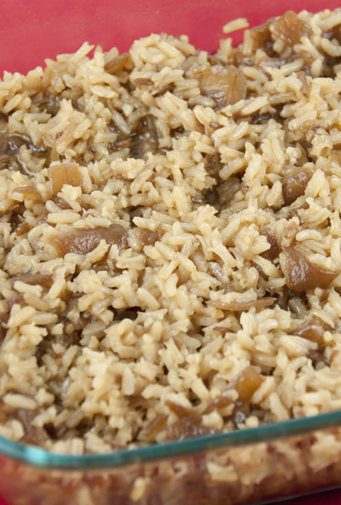 French Onion Rice Bake Wishes And Dishes