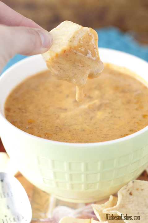 Crock Pot Chili Queso Dip | Wishes and Dishes