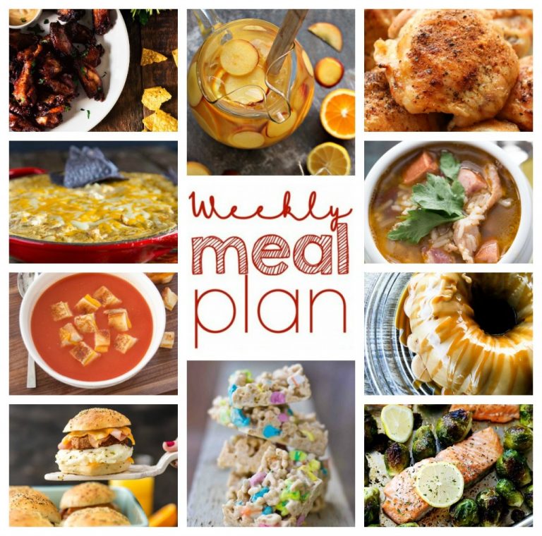 Weekly Meal Plan January 31 – February 6. Ten wonderful bloggers bringing you a full week of delicious, easy recipes that include dinner, sides dishes, and desserts!