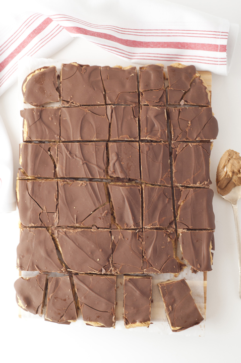 Five Ingredient No-Bake Peanut Butter Buckeye Bark recipe that is great for any special occasion!