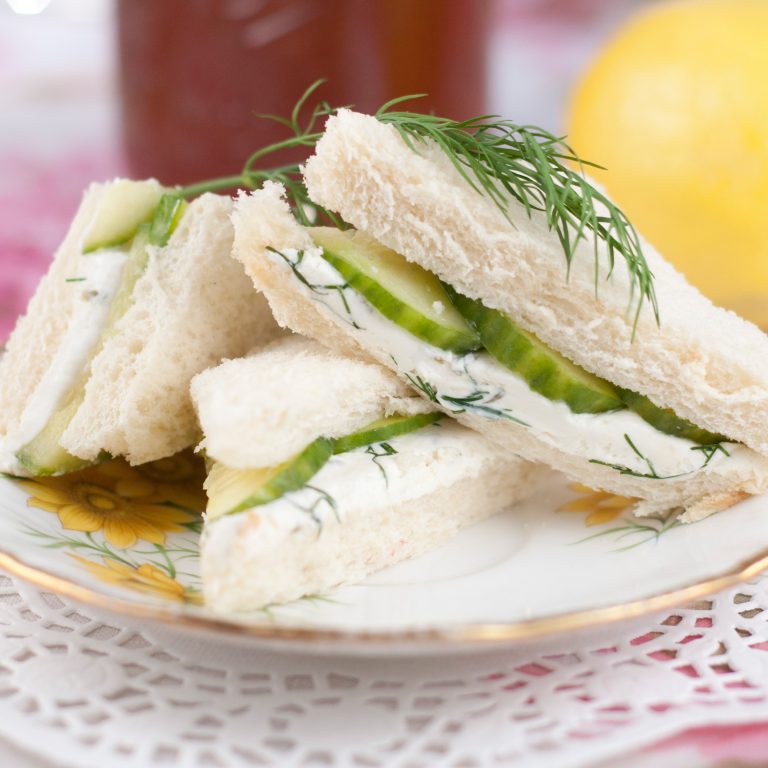 English Cucumber and Dill Tea Sandwiches | Wishes and Dishes