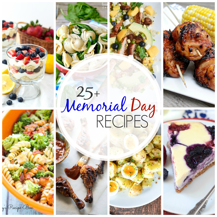 25+ Recipes for Memorial Day that are perfect for summer entertaining! Everything you are looking for: burgers, kabobs, salads, desserts, and more. Wehave you covered for Memorial Day, Labor Day, random BBQ's and every day in between!