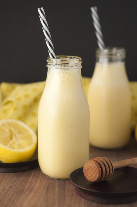 Creamy, fruity citrus Sunshine Lemon Smoothie recipe is the perfect breakfast, snack, or immune-boosting drink when you're feeling sick or under the weather!