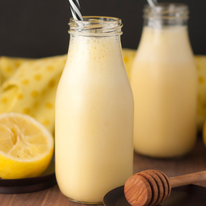 Creamy, fruity citrus Sunshine Lemon Smoothie recipe is the perfect breakfast, snack, or immune-boosting drink when you're feeling sick or just need a pick-me-up!