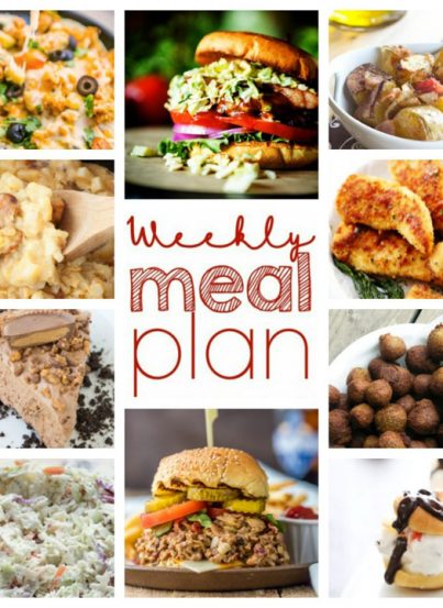 Here I am to save the day (or week) with your Weekly Meal Plan {Week 45}! Ten great bloggers bringing you a full week of amazingly delicious recipes including easy dinners, a variety of sides dishes, and sweets!