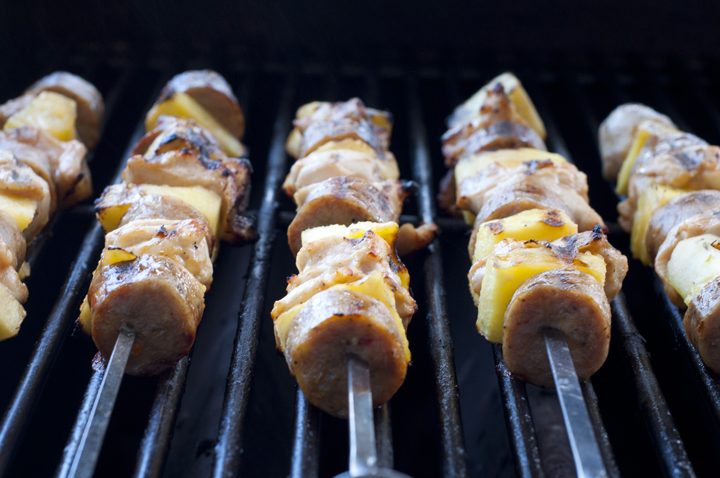 Hawaiian Pineapple Chicken Sausage Kabobs Wishes And Dishes