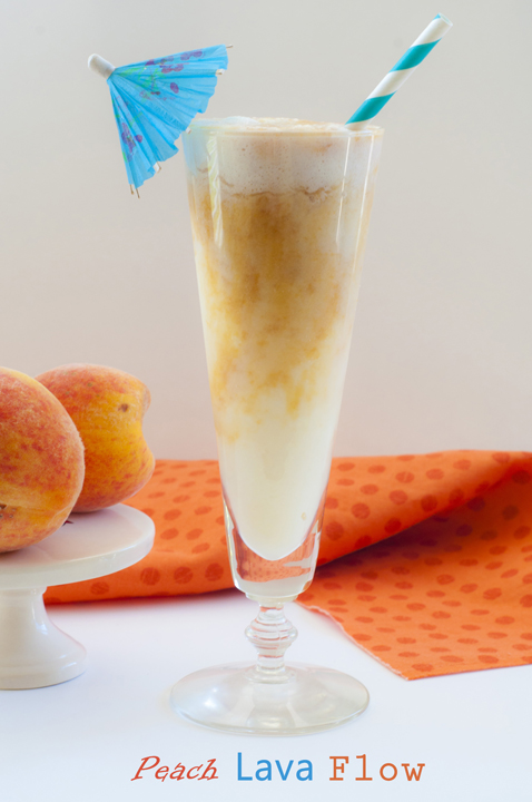 Easy summer Peach Lava Flow drink recipe is a homemade variation of my favorite frozen drink I order when on cruise vacations!