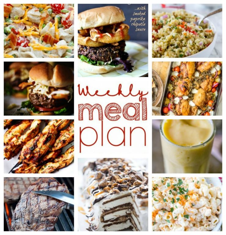 Weekly Meal Plan {Week 50} is packed with great ideas - dinner, sides, and desserts - for the 4th of July picnics you may be planning!