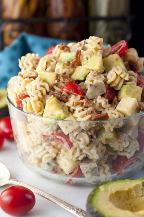 Chicken Club Sausage Pasta Salad recipe has all the flavors of the classic club sandwich in this easy side dish that is ready in a flash for any dinner or picnic! It is somewhat a cross between a pasta salad and a macaroni salad.