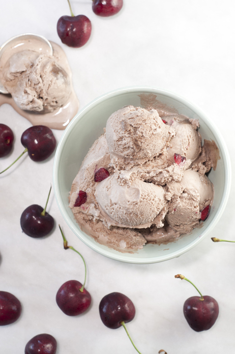 Rich and incredibly decadent, this Chocolate Cherry Ice Cream recipe is the perfect sweet treat to cool you down this summer! 