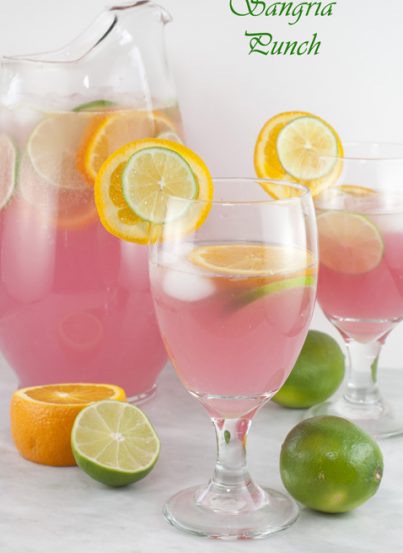 Sangria Punch {Kid-Friendly} recipe is so refreshing and will cool you off on these hot summer days! This drink would be great for holidays or any parties year 'round!