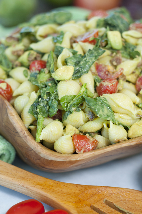 Avocado BLT Pasta Salad | Wishes and Dishes