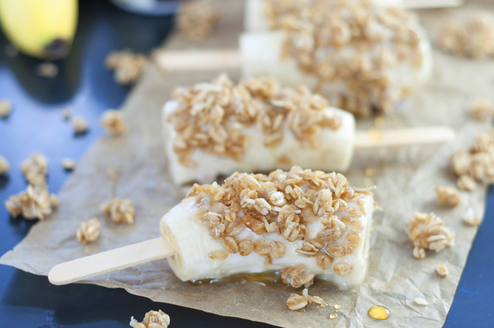 Banana Nut Yogurt Breakfast Banana Pops are a nutritious, gluten-free snack or quick breakfast for adults and kids!