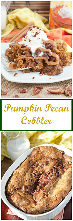 Pumpkin Pecan Cobbler | Wishes and Dishes