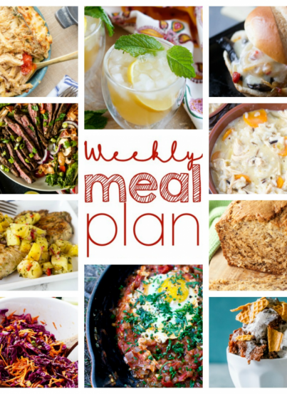 Weekly Meal Plan {Week 59} - ten great bloggers bringing you a full week of recipes including dinner, sides dishes, drinks, and desserts!