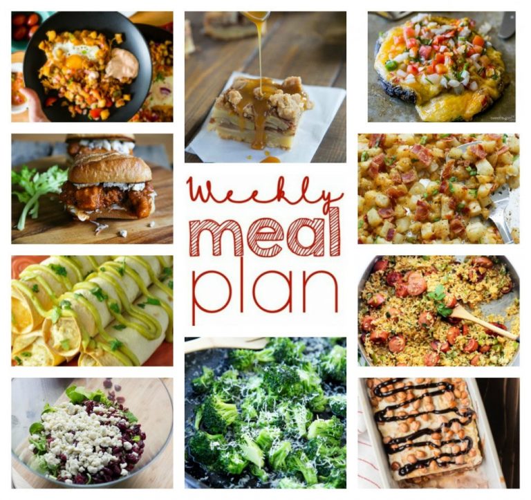 Weekly Meal Plan {Week 62} – 10 great bloggers bringing you a full week of super quick and easy recipes including dinner, sides dishes, and desserts!