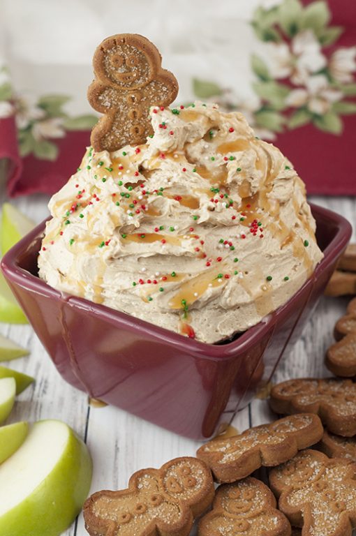 Make your holiday parties even sweeter with this easy Caramel Gingerbread Cheesecake Dip recipe that tastes like a creamy cheesecake in dip form with the special touch of gingerbread flavor! 