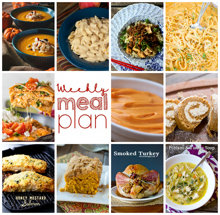 Weekly Meal Plan {Week 71} – 11 great bloggers bringing you a full week of recipes including Thanksgiving dinner ideas, sides dishes, and desserts!