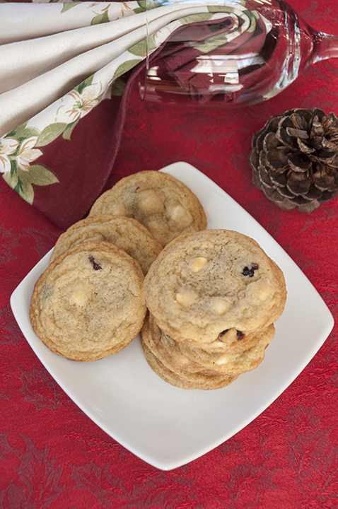 Perfectly soft White Chocolate Cranberry Cookies are the perfect dessert recipe to add red and white holiday colors to your Christmas cookie trays this year!