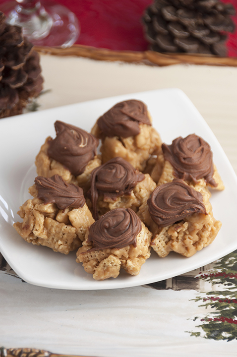 Chocolate Chex Scotcheroos are a simple, gluten free dessert recipe similar to Rice Krispies treats and made with peanut butter, chocolate, and butterscotch chips!