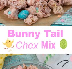 Easter Bunny Tail Chex Mix recipe, or "Easter Crack", is the cutest Easter or spring treat and so quick and easy that kids can help make it!