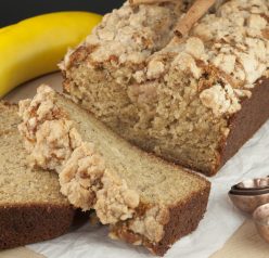Flavorful Cinnamon Crumb Banana Bread is a quick bread recipe with swirls of buttery cinnamon sugar throughout. This is great for breakfast, brunch, or dessert and is out of this world!