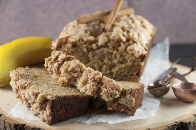 Flavorful Cinnamon Crumb Banana Bread is a quick bread recipe with swirls of buttery cinnamon sugar throughout. This is great for breakfast, a snack, brunch, or dessert and is out of this world!