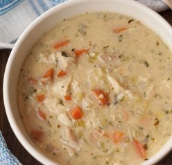 Copycat Panera Chicken & Wild Rice Soup recipe is simple, hearty, creamy, and tastes just like my favorite soup at Panera Bread! It's comfort food in the cold weather but light enough for the spring and summer months.
