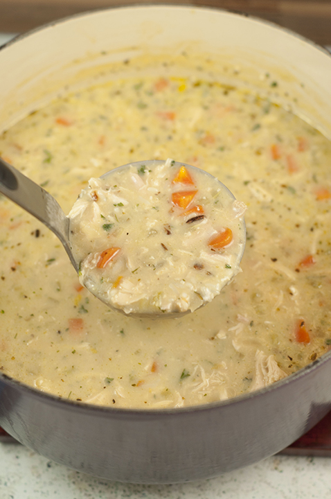 Copycat Panera Chicken & Wild Rice Soup recipe is simple, hearty, creamy, and tastes just like my favorite soup at Panera Bread! It's light enough for the spring and summer months.