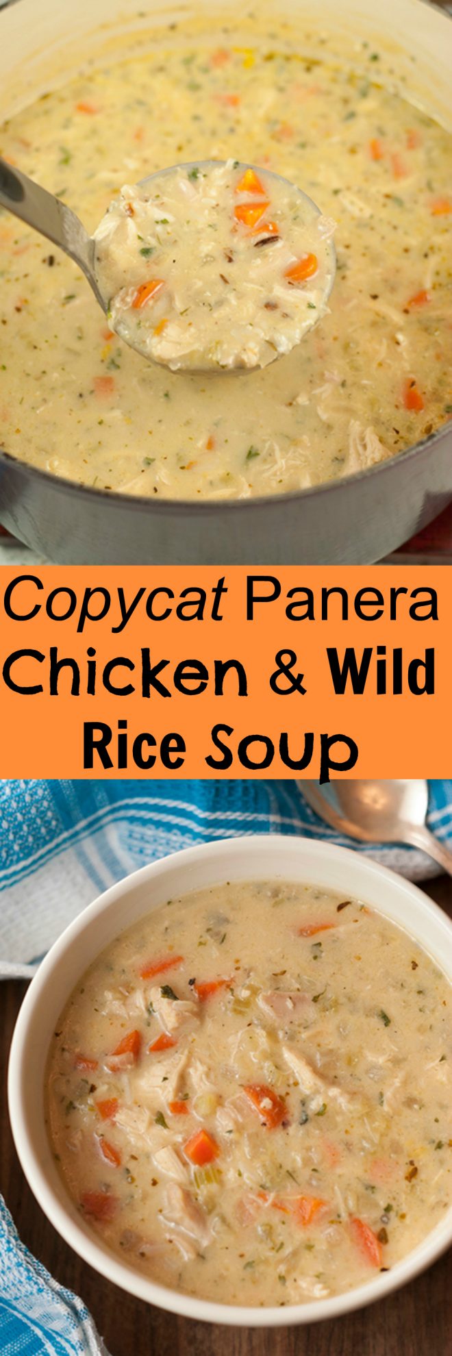 Copycat Panera Chicken & Wild Rice Soup | Wishes and Dishes