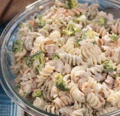 Sausage Broccoli Cheddar Pasta Salad is a side dish recipe tossed with a creamy, slightly sweet dressing that is perfect for any picnic or BBQ and tastes great every time!