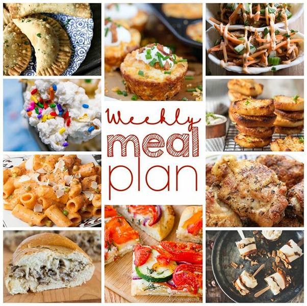 Weekly Meal Plan {Week 94} - 10 great bloggers bringing you a full week of spring recipes including dinner, sides dishes, and desserts!
