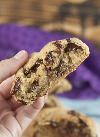 The best copycat recipe for the best infamous, oversized Levain Bakery Chocolate Chip Cookies. They are crispy on the outside and soft & gooey on the inside!