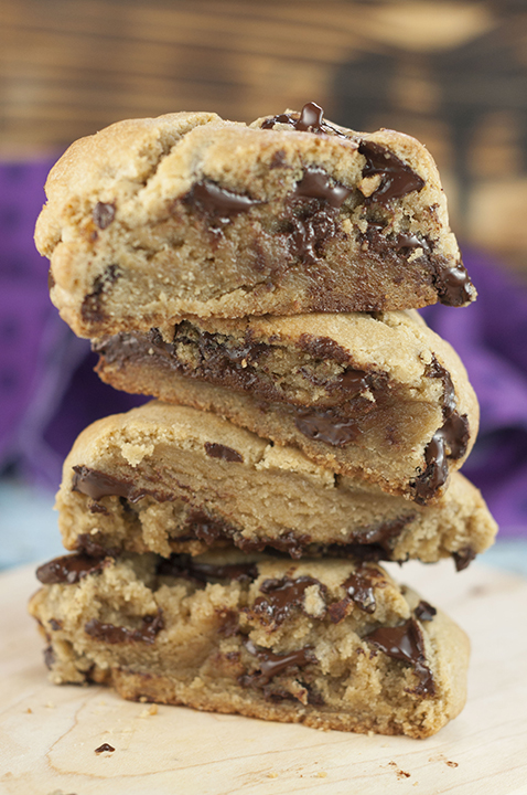 A copycat recipe for the unparalleled, massive Levain Bakery Chocolate Chip Cookies. They are crispy on the outside and soft & gooey on the inside!