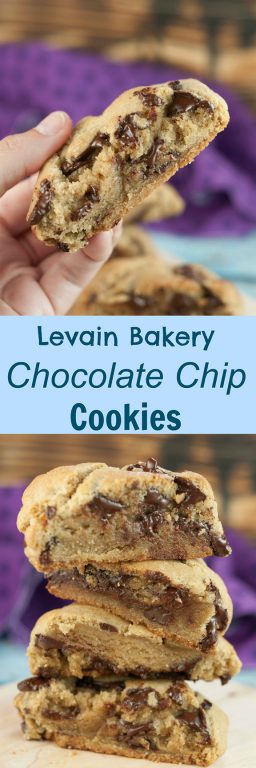 A copycat recipe for the unparalleled, massive NYC Levain Bakery Chocolate Chip Cookies. They are crispy on the outside and soft & gooey on the inside!