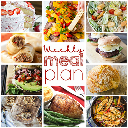 Weekly Meal Plan {Week 97} - 10 great bloggers bringing you a full week of yummy recipes including Memorial Day ideas, dinner, sides dishes, and desserts!