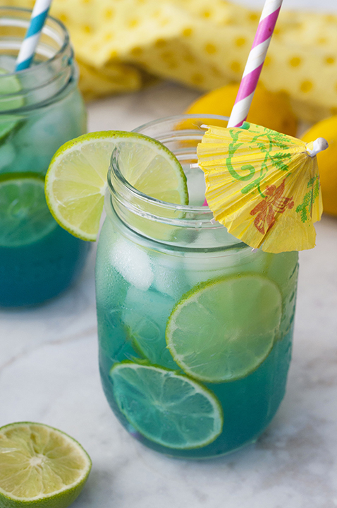 Mermaid Water Rum Punch Summer Cocktail Recipe - Happy Go Lucky