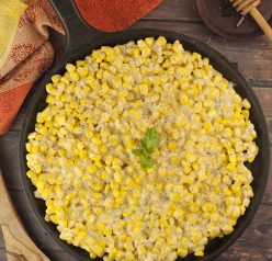 Honey Butter Creamy Skillet Corn recipe will be the most popular dish at Thanksgiving and Christmas! You can also make this for an easy weeknight side dish!