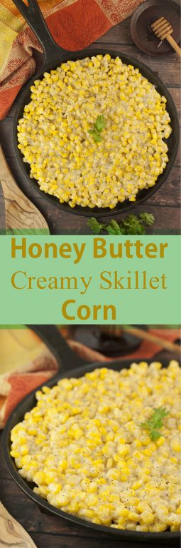 Honey Butter Creamy Skillet Corn recipe will be the most popular dish at Thanksgiving, Christmas, or Easter! You can also make this for an easy weeknight supper side dish!